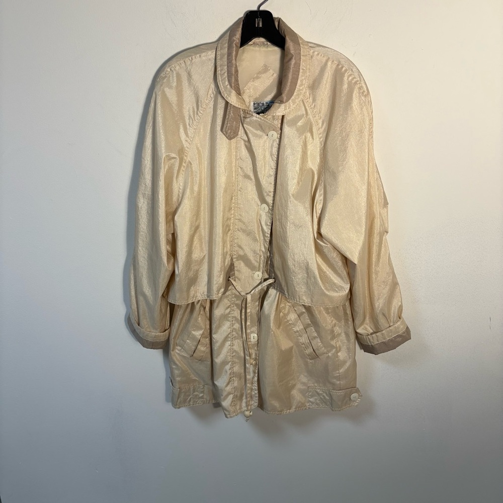 Ville Franche Womens Elegant Cream Women's Jacket Polyester Blend Small